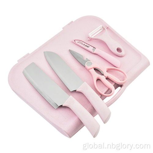 Chef Knife Wheat Straw Knife with Cutting Board Set Camping Knife and Chopping Board Set Household Kitchen Auxiliary Food Tool 8pcs Set Manufactory